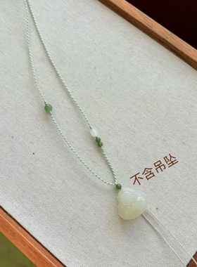 高档玉石吊坠女款复古文艺轻奢锁骨链细款可调节挂绳清新百搭款式