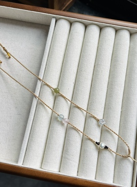 手工编织小红书热卖款黄金锁项链绳可调节女项链锁骨链清冷新中式