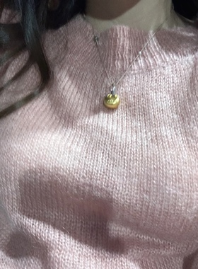 手工编织女项链锁骨绳简约高档精致挂小吊坠黄金锁和田玉如意极细