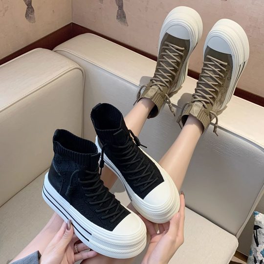 High-top socks shoes for women 2025 spring new style