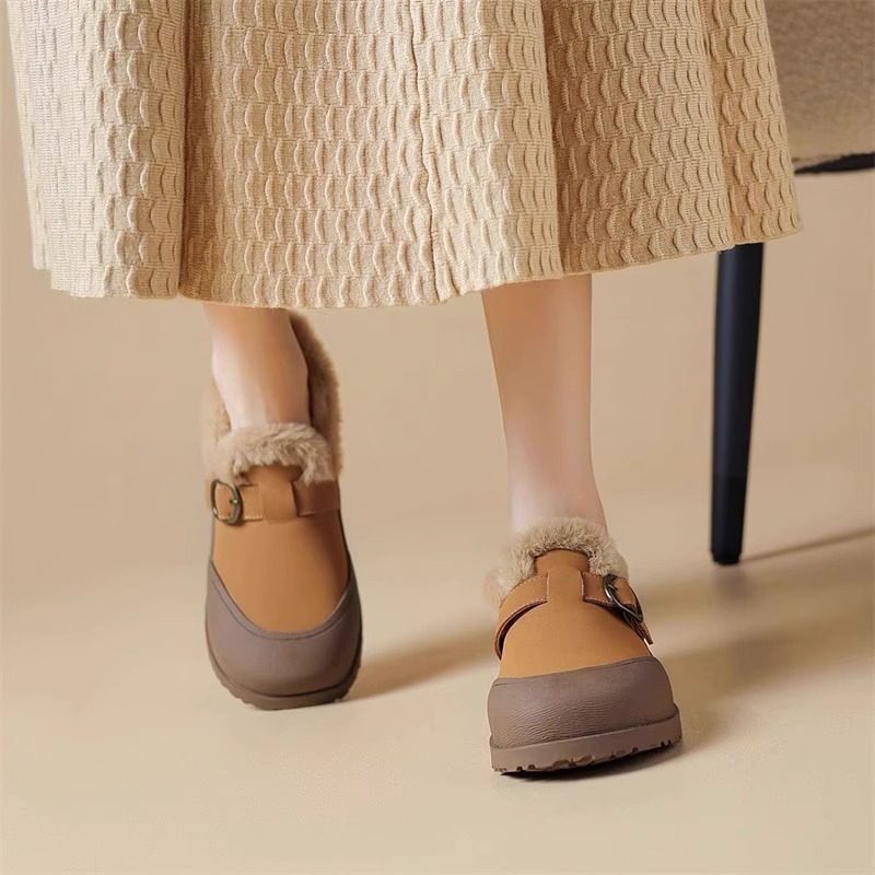 毛毛勃肯鞋女2025秋冬新款时尚豆豆软底孕妇平底加绒保暖外穿板鞋,淘宝优惠券,粉丝福利购,淘宝优惠卷
