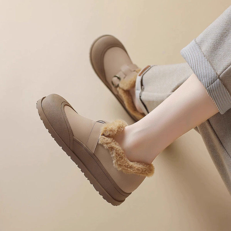 毛毛勃肯鞋女2025秋冬新款时尚豆豆软底孕妇平底加绒保暖外穿板鞋,淘宝优惠券,粉丝福利购,淘宝优惠卷