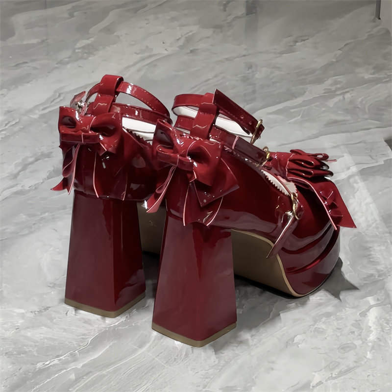 甜心芙芙原创Lolita鞋洛丽塔高跟鞋女lo鞋可爱蝴蝶结圆头粗跟单鞋,淘宝优惠券,粉丝福利购,淘宝优惠卷