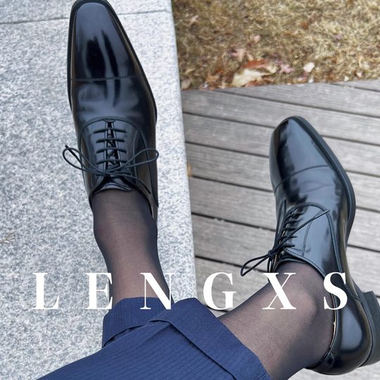 【2双装】LENGXS男士商务中筒日系牛奶丝正装丝袜超薄素面西装袜