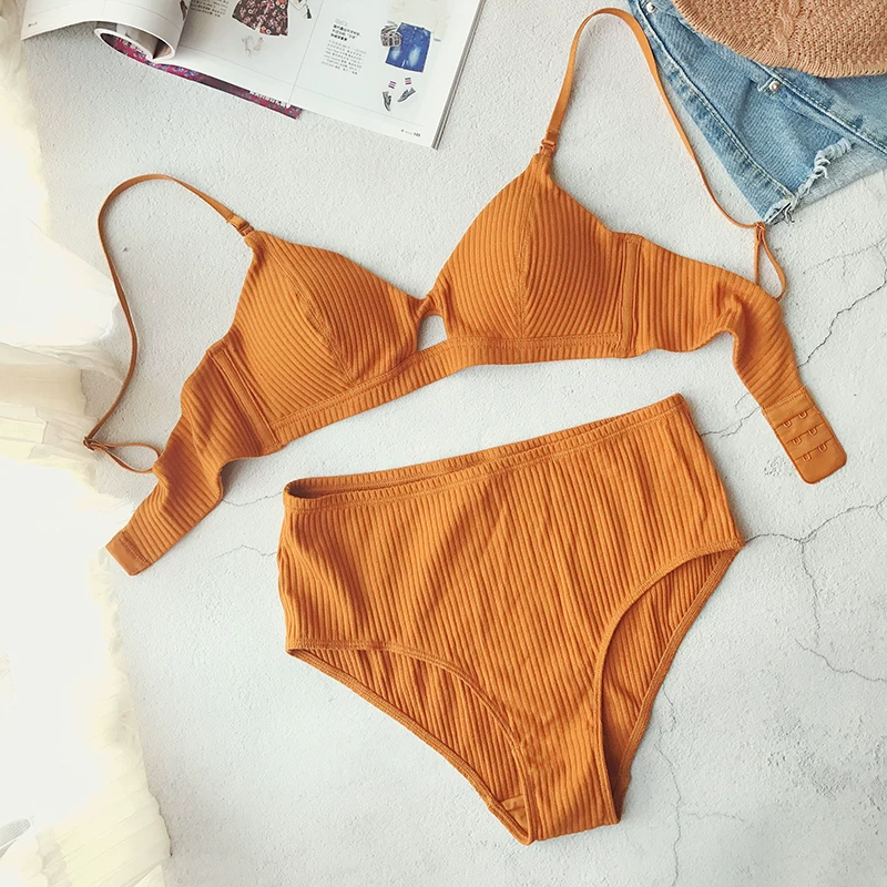 Breast pads, cotton comfortable underwear, ultra thin wireless bra, thin set, french style, simple and elegant design