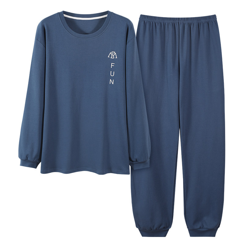 Long Sleeve Men's Pajamas Set Summer and Winter Home Wear