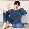 Long Sleeve Men's Pajamas Set Summer and Winter Home Wear