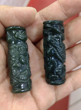 玉阅珠宝情侣和田青玉天然吊坠