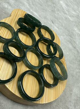 玉阅珠宝天然翡翠蓝水回纹戒指