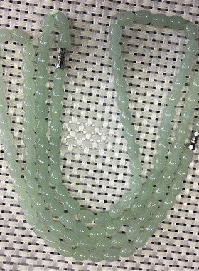 缅甸冰糯种淡绿色路路通手串项链