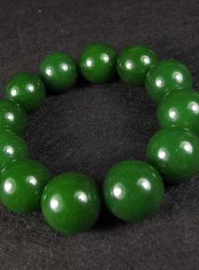 菠菜绿台湾碧玉大珠子手链