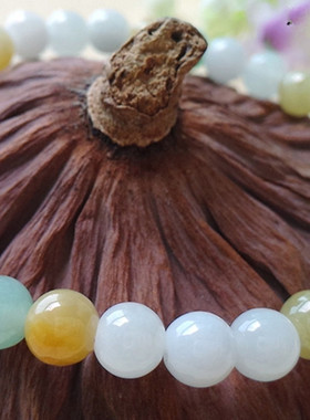 天然缅甸翡翠a货6mm福禄寿散珠