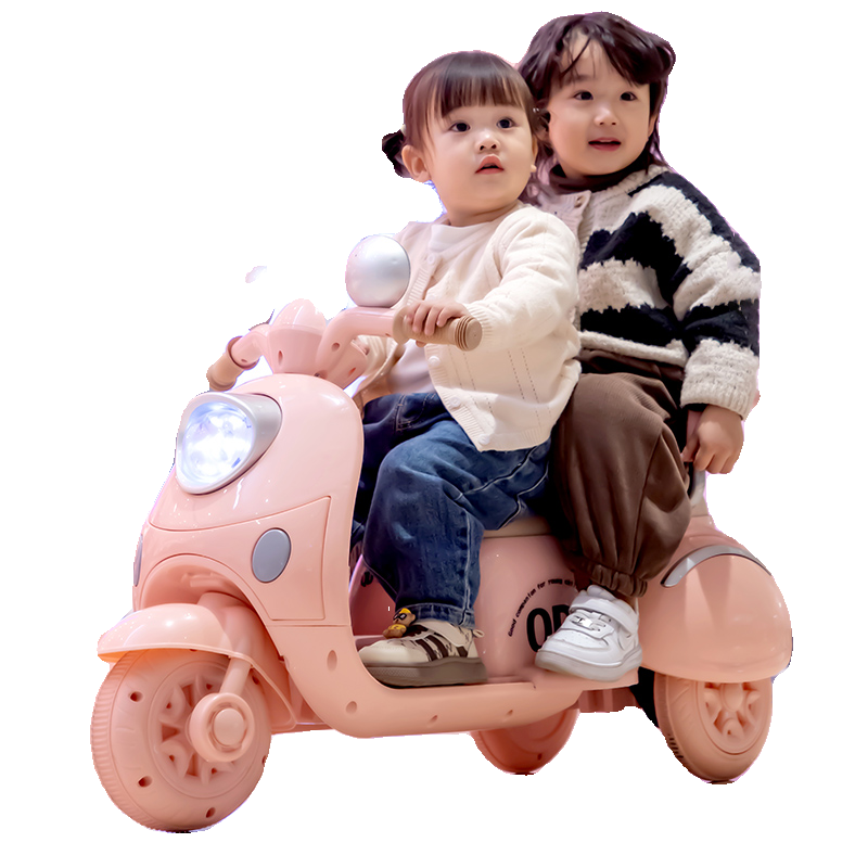 亲子儿童电动摩托车宝宝双座三轮车男女孩充电小孩俩人遥控玩具车