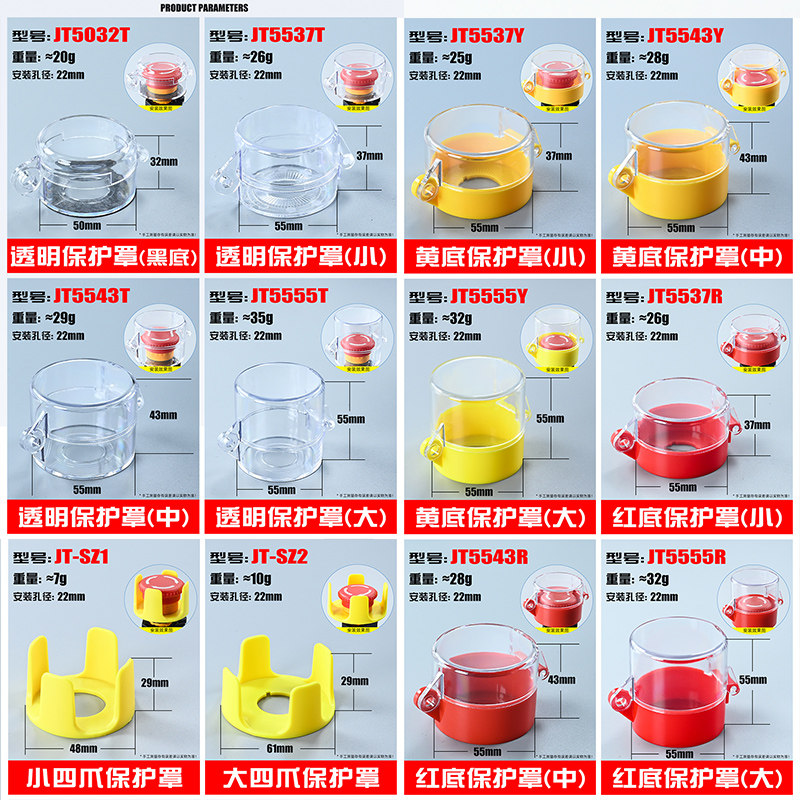 紧急停止平头急停按钮保护罩盖圆形大元宝透明防误操作系列16/22,淘宝优惠券,粉丝福利购,淘宝优惠卷