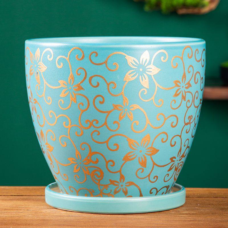 花盆陶瓷特大号清仓简约创意家用桌面阳台绿植花盆带托盘特价包邮,淘宝优惠券,粉丝福利购,淘宝优惠卷