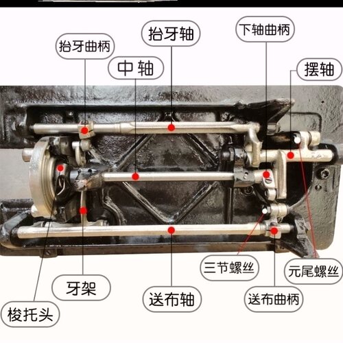 老式蝴蝶牌缝纫机配件大全元尾螺丝压脚杆牛角针距扳手台板荷叶轴 - 图0