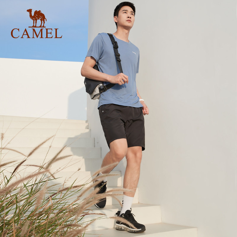 骆驼运动套装男女同款夏宽松快干t恤跑步训练短裤短袖透气两件套,淘宝优惠券,粉丝福利购,淘宝优惠卷