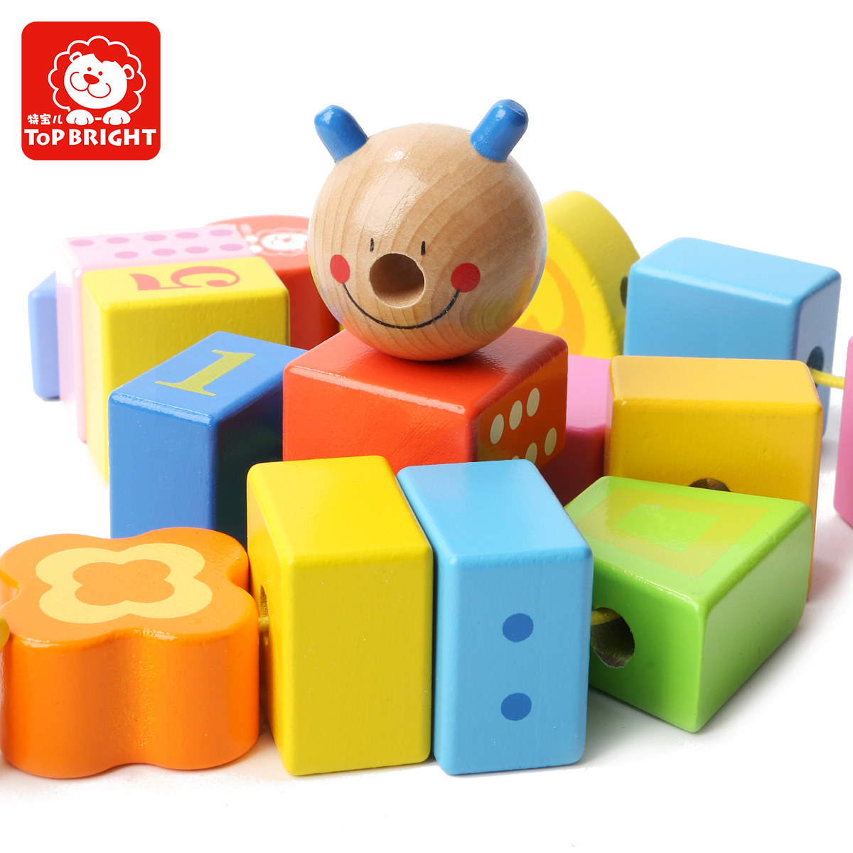 早教串串珠玩具婴儿穿线积木儿童穿珠子女宝宝