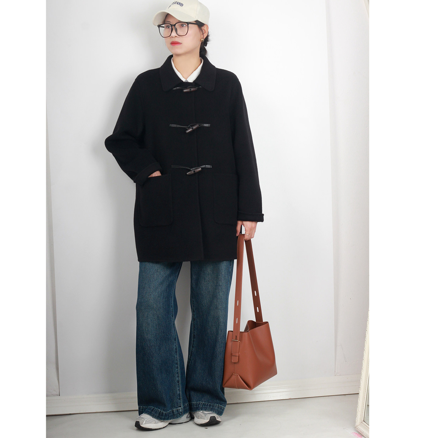 显瘦牛角扣加肥加大码双面羊绒大衣胖mm200斤新款女装短毛呢外套,淘宝优惠券,粉丝福利购,淘宝优惠卷