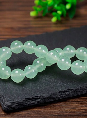 天然绿东陵玉10mm手串清新手链