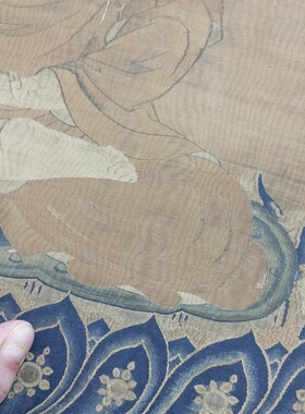 宋代缂丝佛像立轴复古书画高清艺术微喷仿古画芯复制装裱挂轴装饰