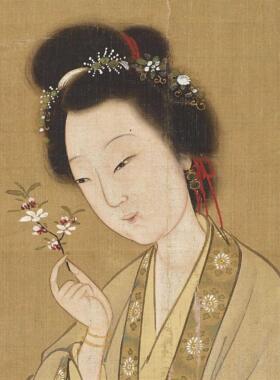 新品11明张纪人面桃花图