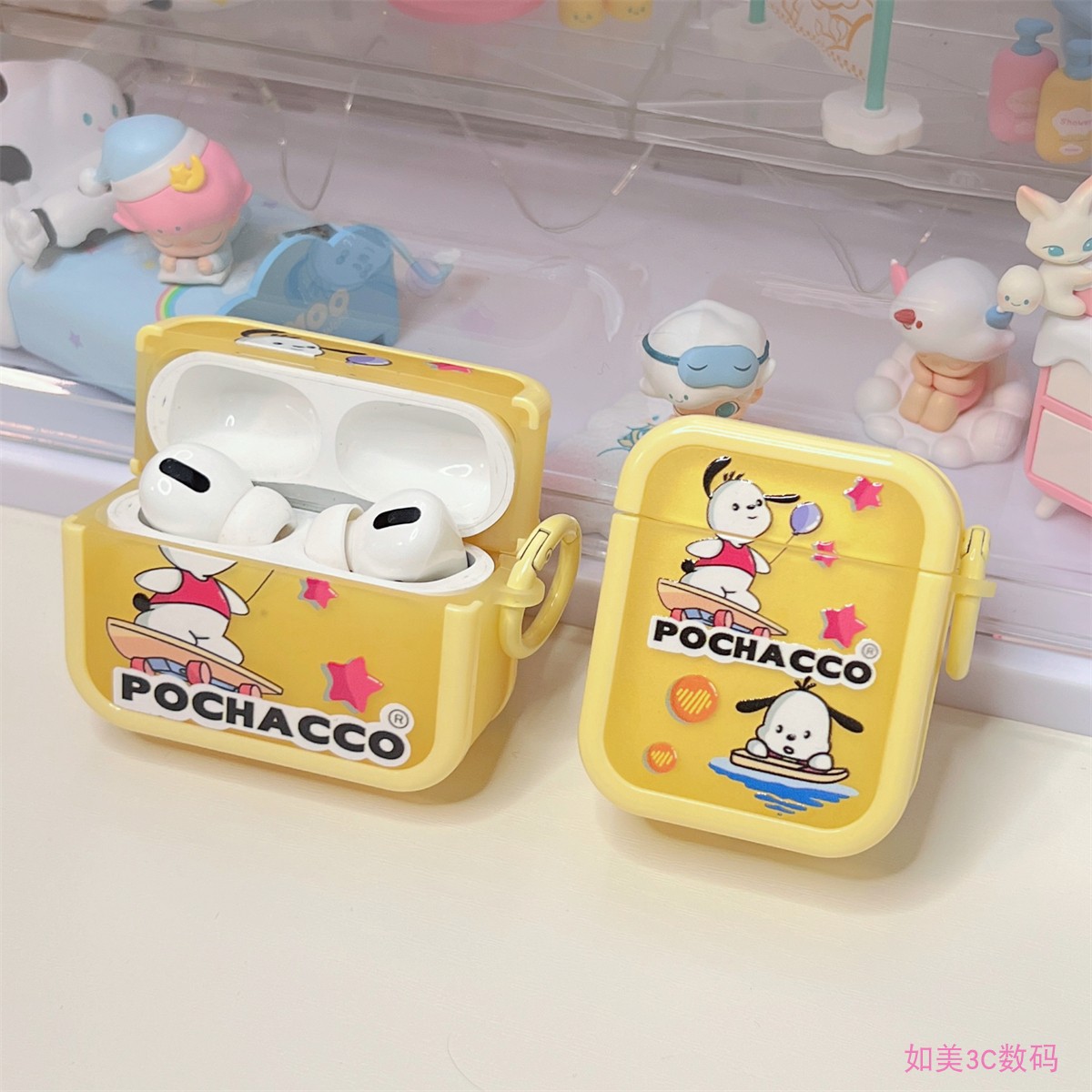 可爱卡通帕恰狗维尼熊适用苹果airpods保护套airpods pro二代耳机套airpods2无线蓝牙airpods3代保护壳女 - 图1