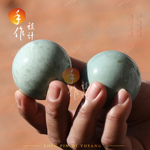 Hand in hand with palm solid sky green stone ball prevention of mouse hand health care ball fitness ball hand playing with human practice bodyguard training