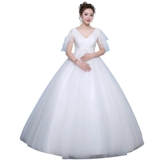 Корейское свадебное платье для беременных для невесты, открытые плечи, коллекция 2023, высокая талия, надевается на плечо, по фигуре, кружевное платье