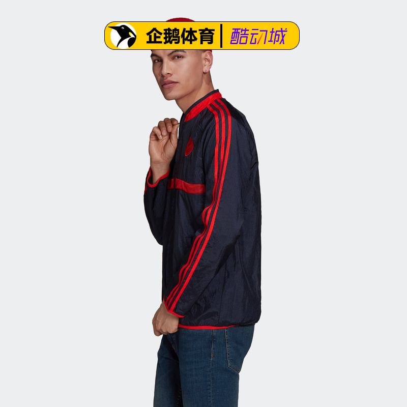 阿迪达斯官网正品吊牌价699男外套FCB ICON WO JK GR0696 - 图1