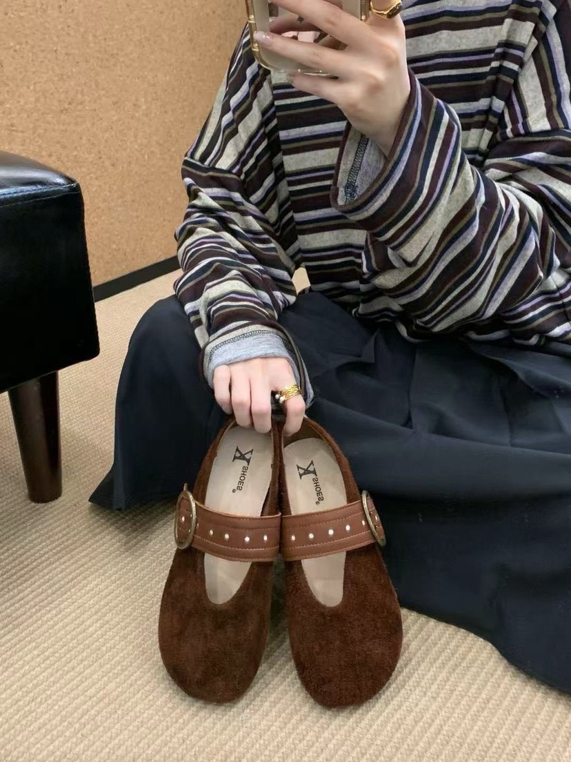 2026超火玛丽珍单鞋女豆豆鞋一字带法式复古奶奶鞋女真皮软底平底,淘宝优惠券,粉丝福利购,淘宝优惠卷