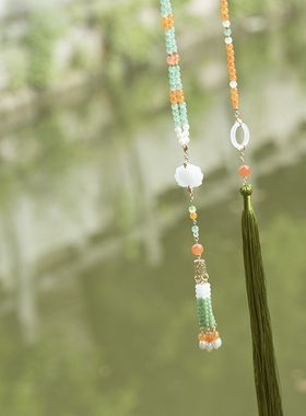 长背云流苏古风汉服旗袍软璎珞后压流苏超仙长流苏发饰衣服装饰品