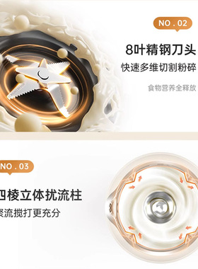 BRUNO豆浆机家用全自动免煮小型破壁机2024新款迷你无渣非静音2人