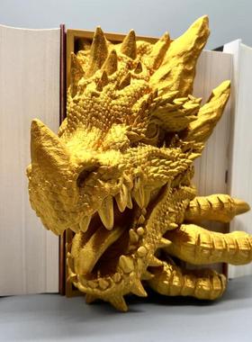 立体书龙头装饰摆件书立