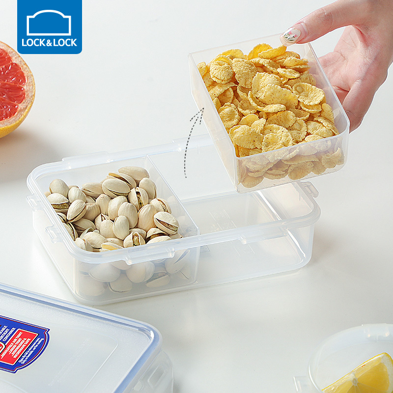 乐扣乐扣保鲜盒塑料分隔饭盒可微波炉加热便当盒冰箱冷冻收纳盒 - 图1