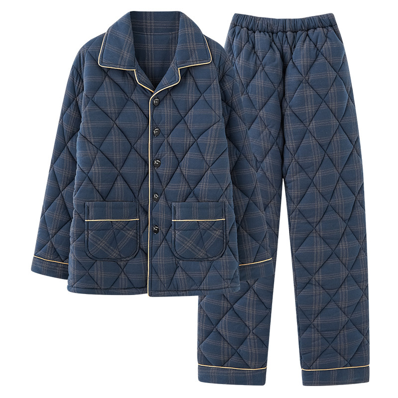 浪莎睡衣男士冬季加厚加绒纯棉夹棉秋冬款三层保暖加棉家居服套装,淘宝优惠券,粉丝福利购,淘宝优惠卷