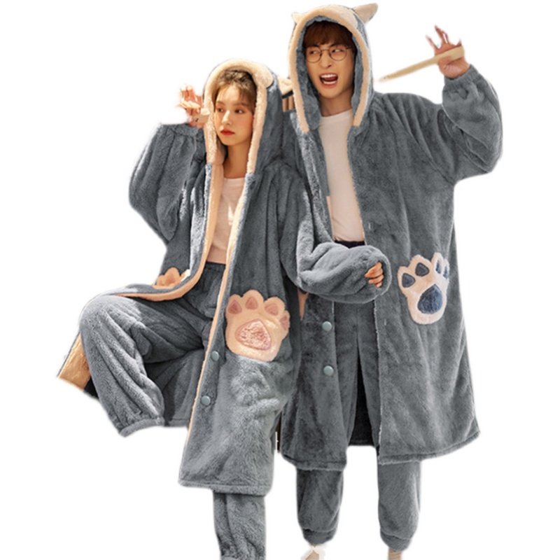 浪莎珊瑚绒情侣睡衣冬季可爱法兰绒秋冬款加厚男女睡袍家居服套装,淘宝优惠券,粉丝福利购,淘宝优惠卷