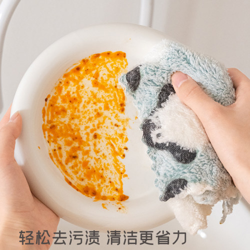 小动物珊瑚绒清洁抹布吸水不掉毛洗碗布不沾油厨房专用百洁布家用 - 图1