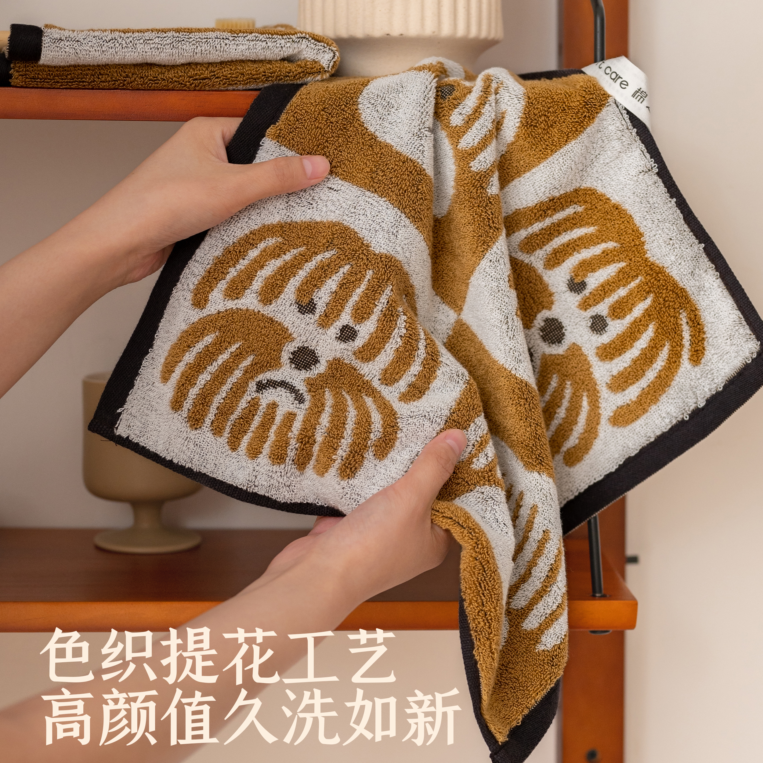 齐刘海小狗纯棉方巾女全棉小毛巾柔软吸水洗脸面巾手帕擦手巾男 - 图3