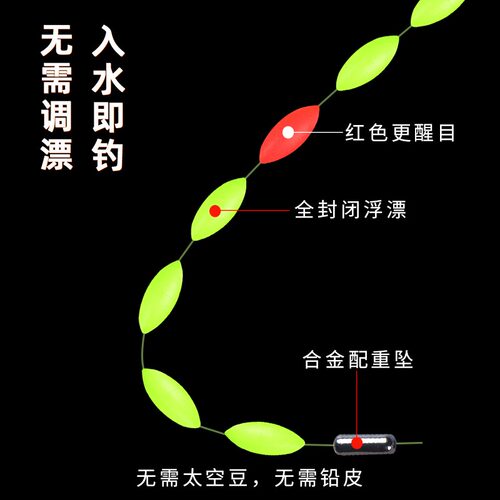七星漂高灵敏度三信自带铅坠七星浮子套装传统钓鱼浮标漂豆小配件 - 图0