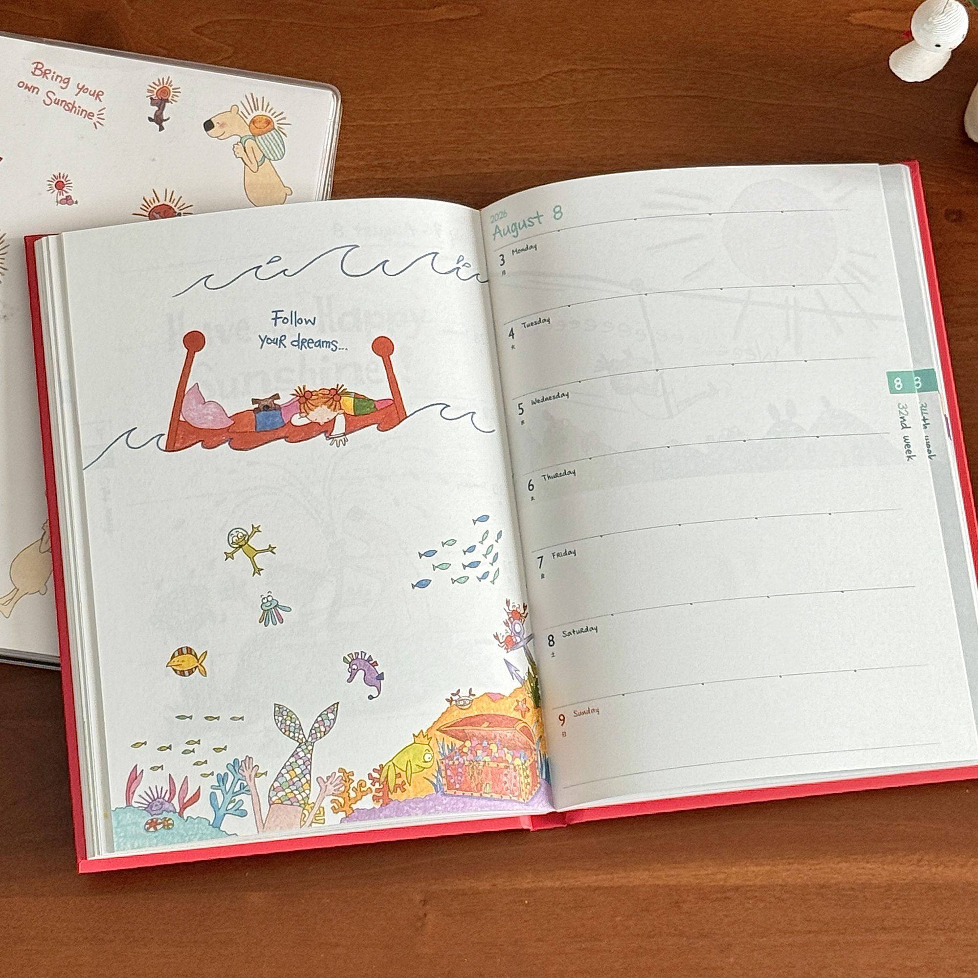 2026年新款Coco酱日程手帐本高颜值硬壳B6彩色内页计划记事笔记本,淘宝优惠券,粉丝福利购,淘宝优惠卷