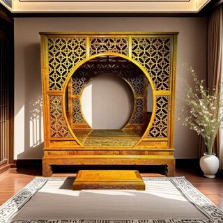 Golden nanmu small leaf zhennan chinese style carved shelf bed solid wood bed box style classical storage double wedding bed customization