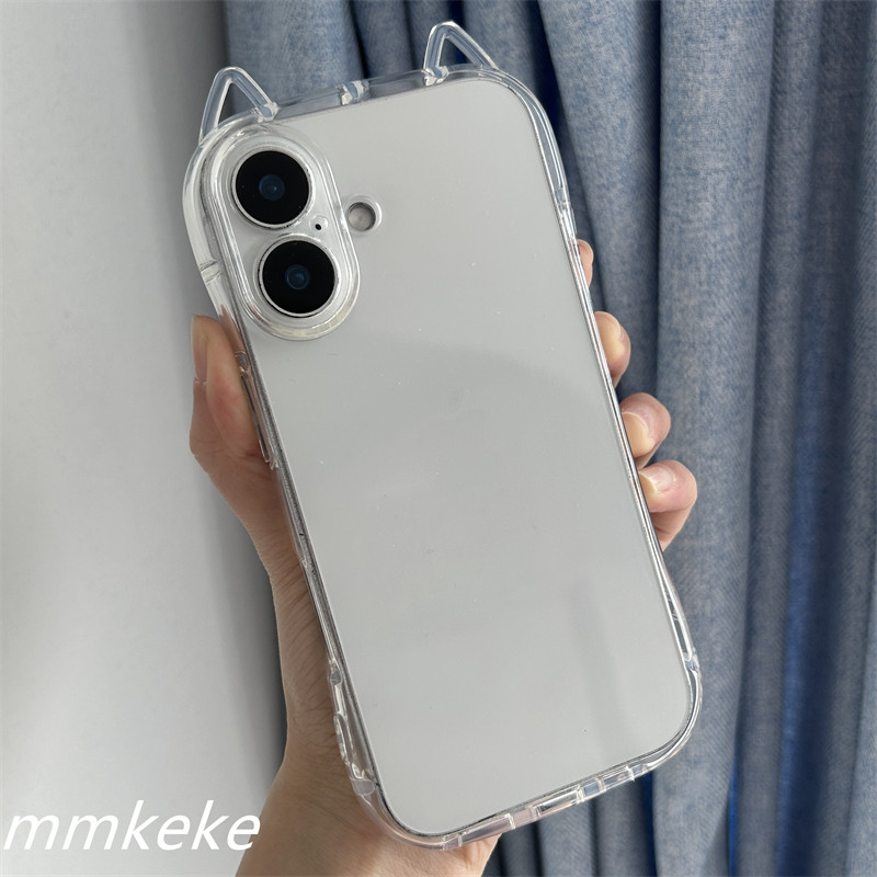 MMKEKE治愈ins风绿色幸运四叶草挂件适用iPhone16promax猫耳手机壳苹果15pro保护套14plus日系13PM12/11/XRXS,淘宝优惠券,粉丝福利购,淘宝优惠卷