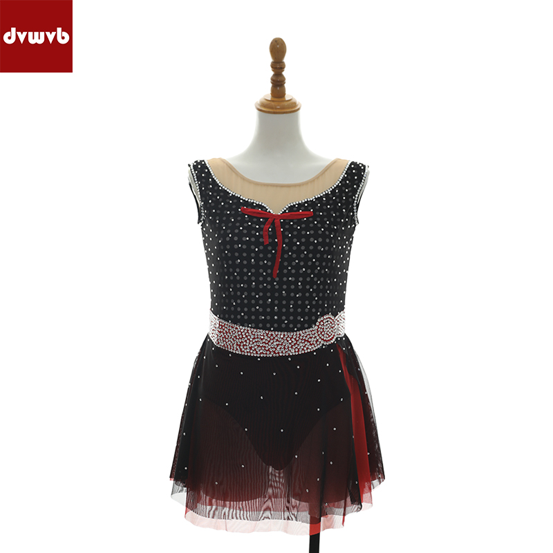 定制花样滑冰表演服定制女童轮滑溜冰裙儿童成人比赛考级服BE06 - 图0