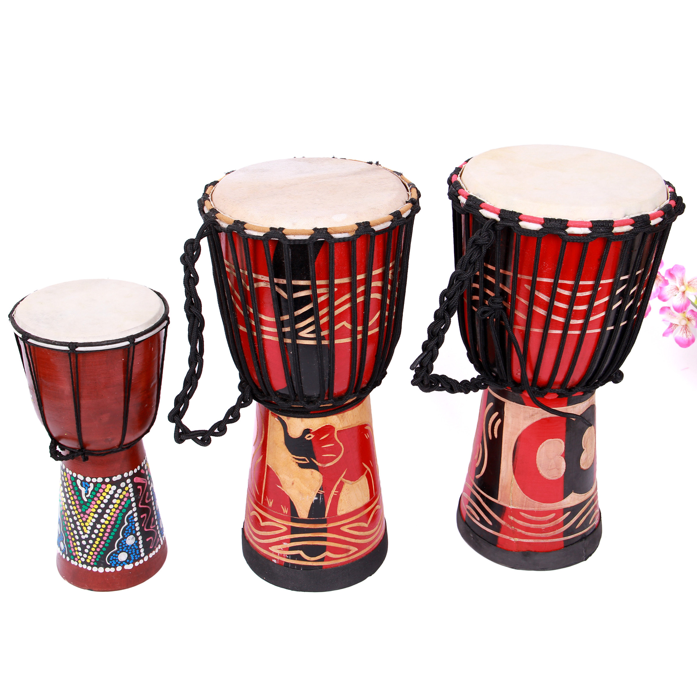 非洲鼓云南丽江手鼓6寸8寸羊皮儿童初学者成人乐器入门手鼓练习鼓