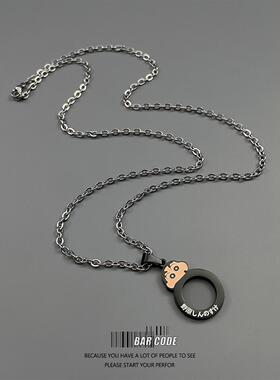BAR CODE 可爱蜡笔小新之新之助项链ins小众简约卡通情侣吊坠男女