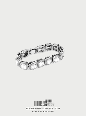 barcode欧美高街风满钻古巴手链