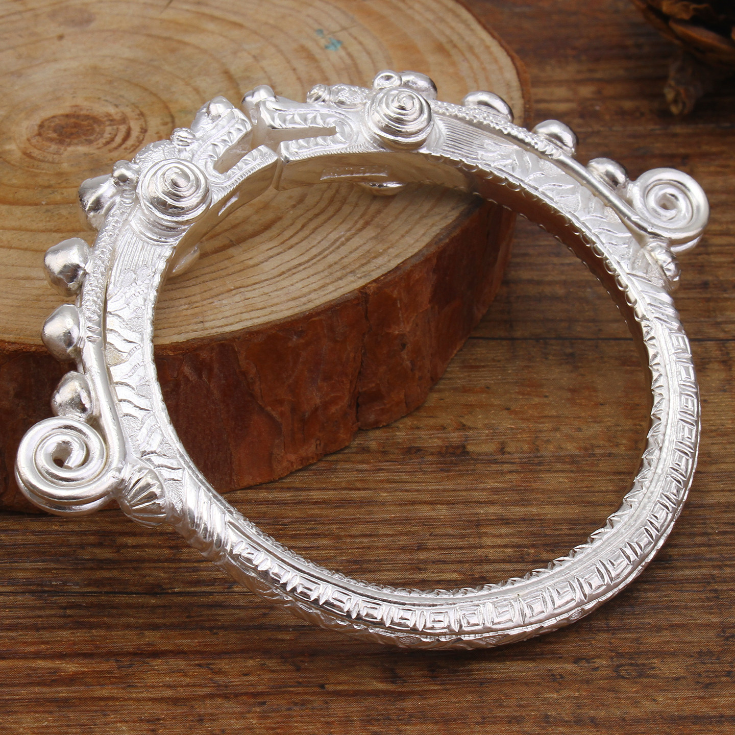 古风手镯女纯银中国风999纯银手镯中性男女活口时尚个性潮龙头,淘宝优惠券,粉丝福利购,淘宝优惠卷