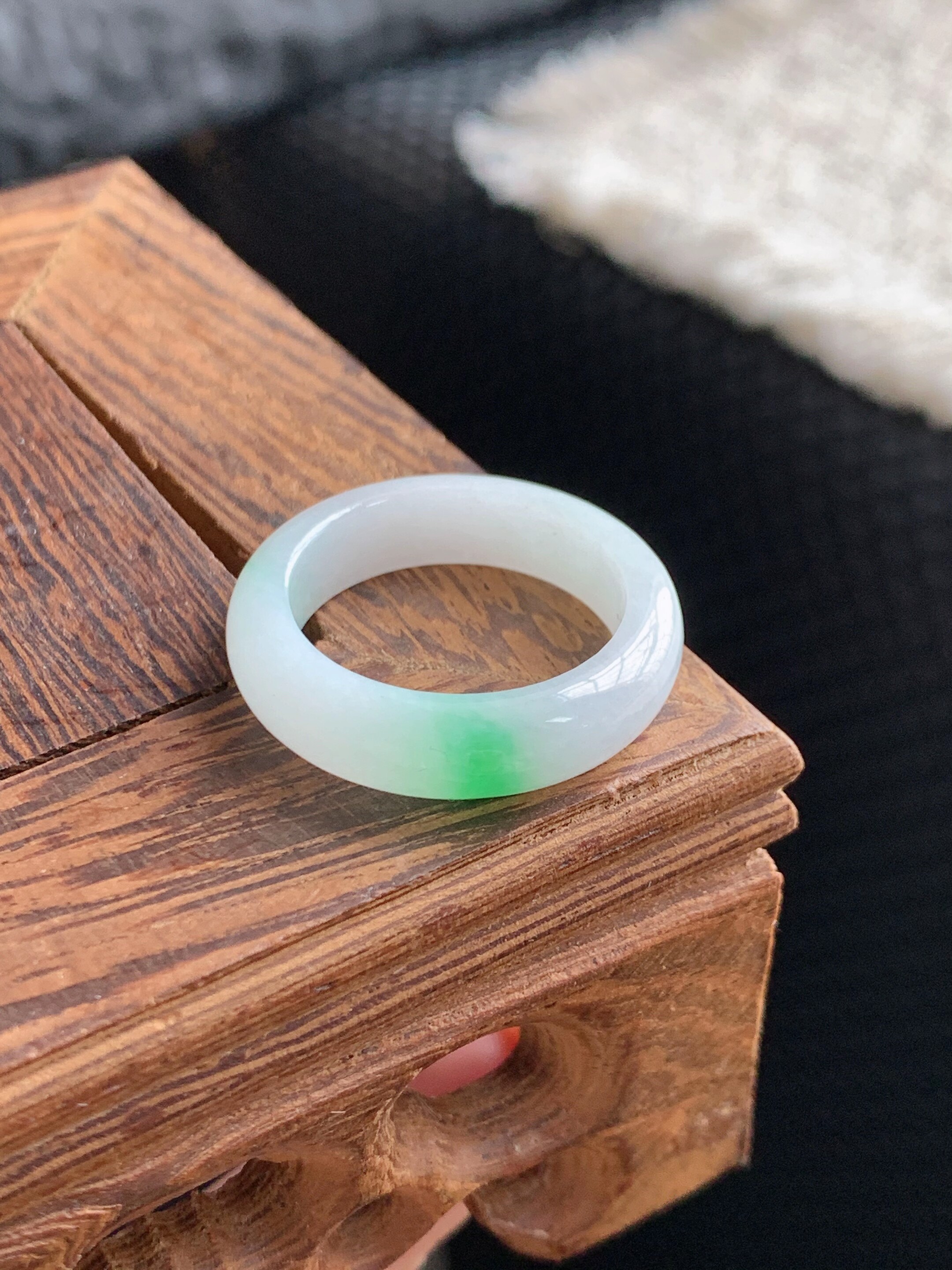 Jade ring ring ring ring 17/18 ring S178 natural a goods jade round ring plain ring Burmese material jade ring