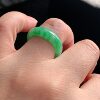 Burmese A-grade ice-glutinous green jadeite ring